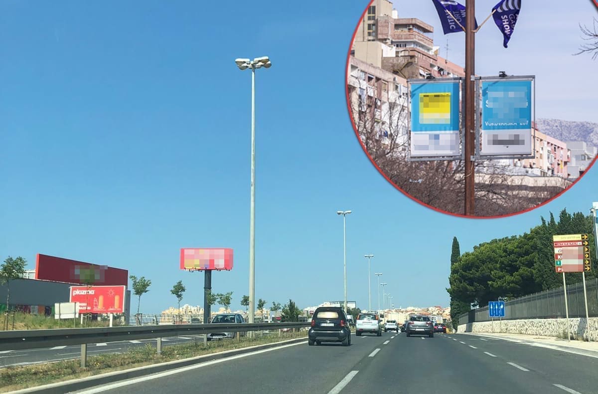 GRADE SPLITE, KAKO TO? Zbog opasnosti za građane Hrvatske ceste uklonile sve reklamne panoe s rasvjetnih stupova od Solina do Stobreča
