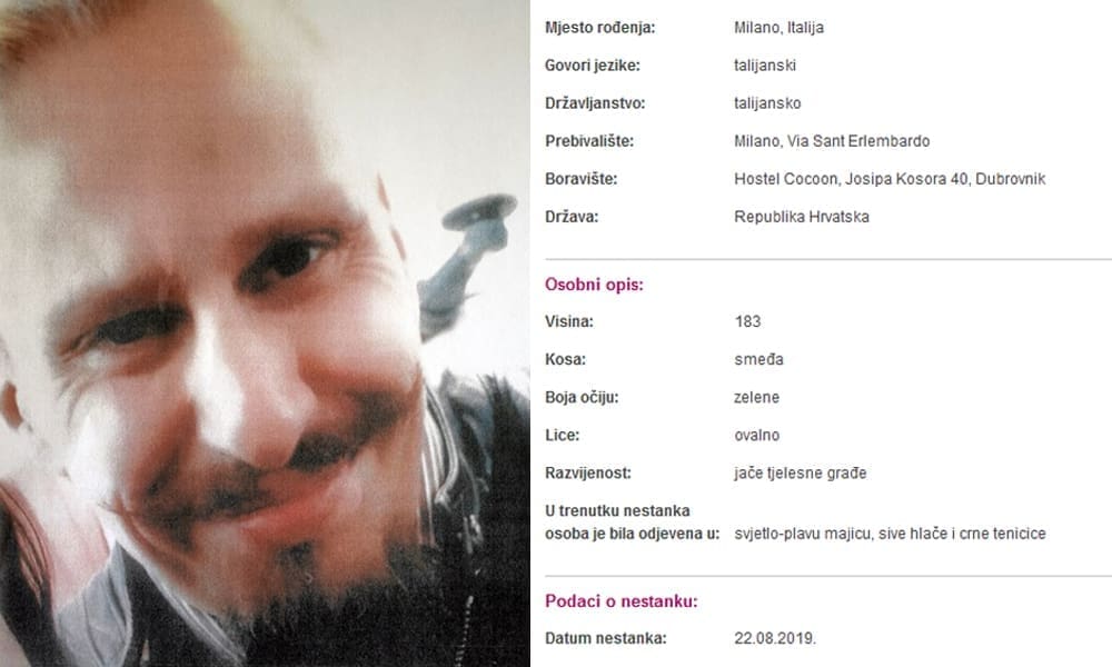 JESTE LI GA VIDJELI? U Dubrovniku nestao Talijan