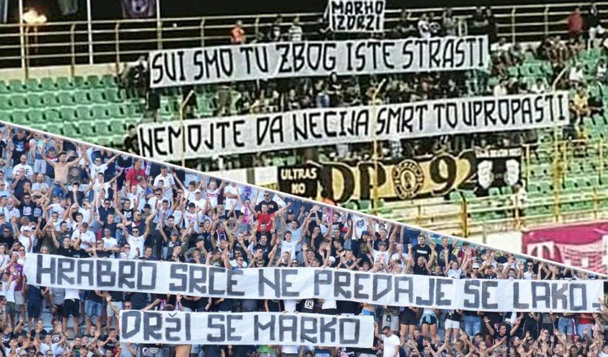 Navijači iz Splita i Pule poslali poruke podrške mladom Torcidašu koji je teško ozlijeđen kod Vrbovskog