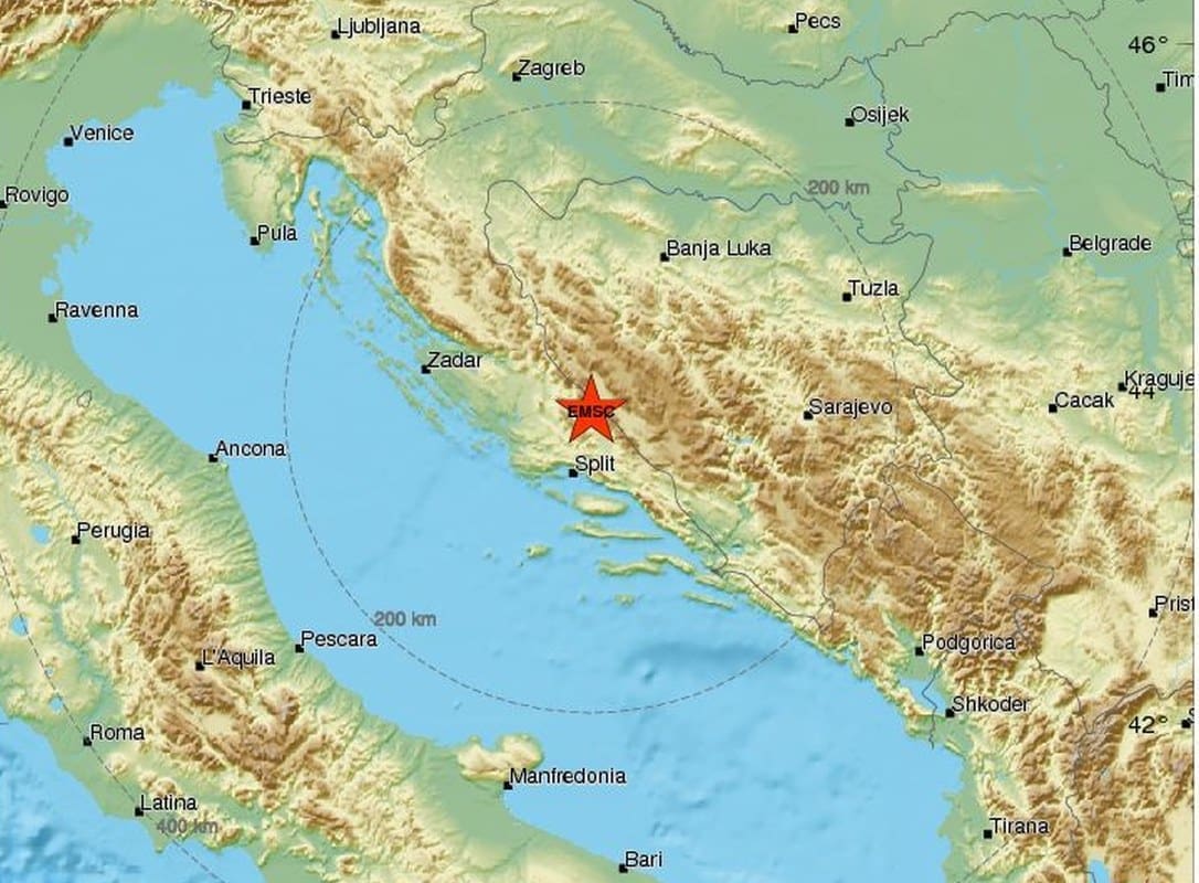 TRESLA SE DALMACIJA Umjereno jak potres osjetio se od Sinja do Splita