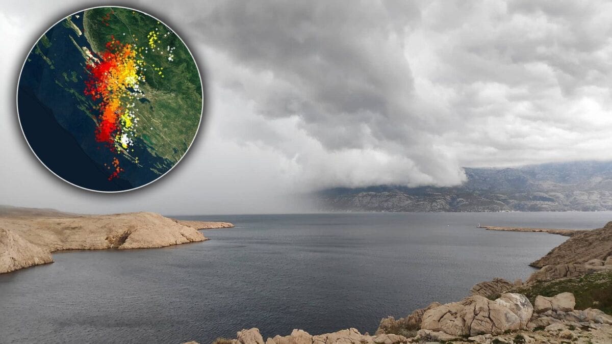 Nevrijeme zahvatilo dio Dalmacije: Lokalno zabilježene bujice, preko 2 tisuće munja u nekoliko sati