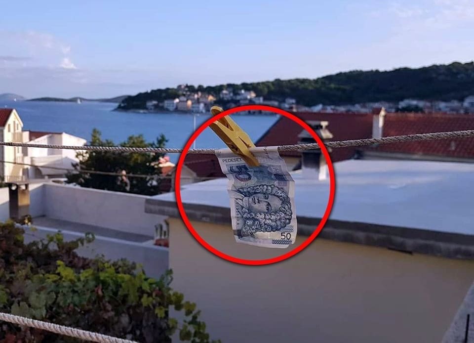 PRANJE NOVCA U DALMACIJI Fotografija iz Tisnog nasmijala društvene mreže