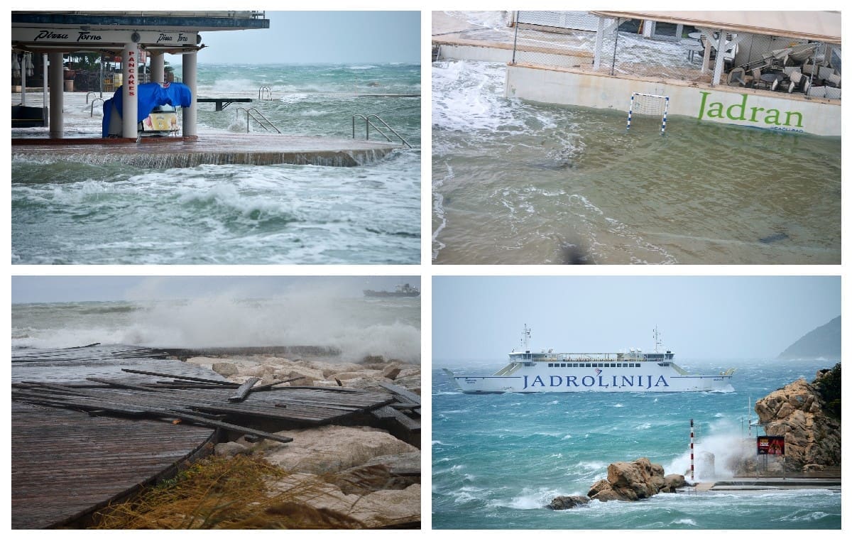 JUGO JE "POKOSILO" SPLIT Snagu vjetra dočarat će vam ovi prizori koji ostavljaju bez daha