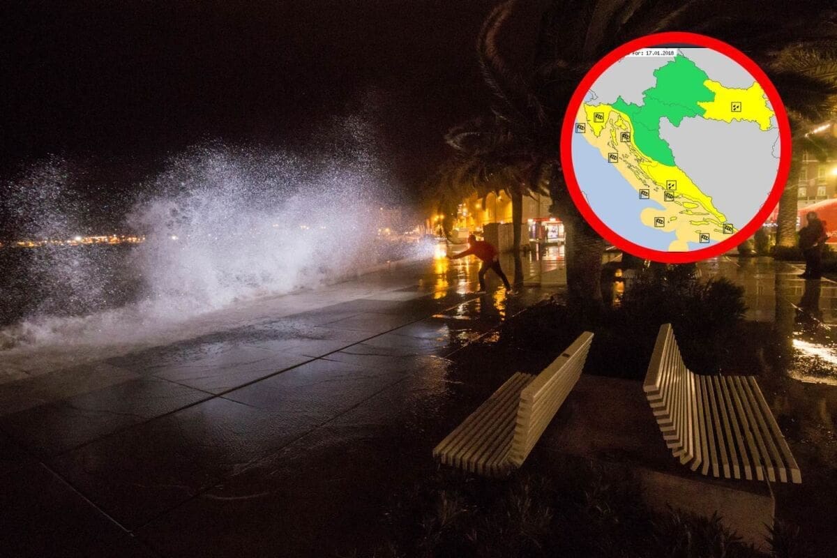 UPALIO SE NARANČASTI METEOALARM Najgore vrijeme bit će danas u Dalmaciji: Navečer na moru olujna oštrijada!