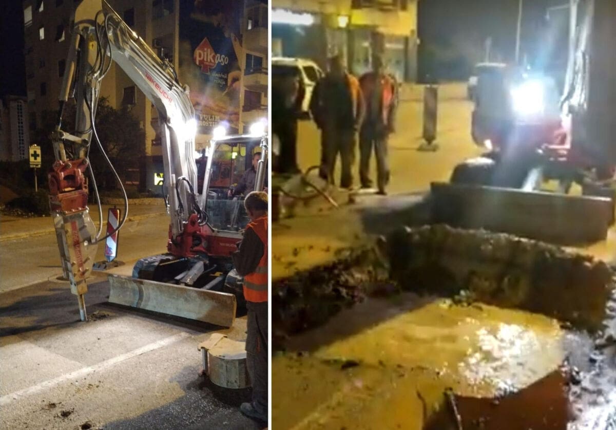 MOŽE SE Radovi usred noći: Građani prijavili puknuće vodovodne cijevi, ali evo o čemu se radi