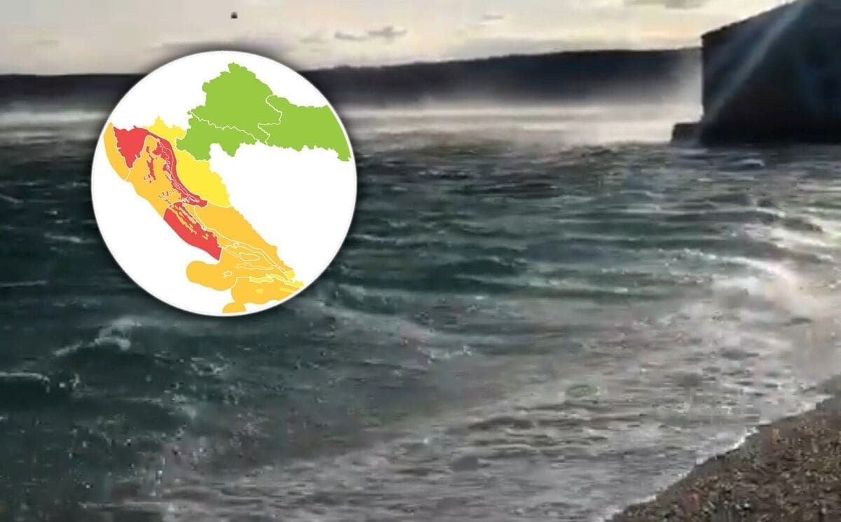 CRVENI METEOALARM Bura doseže udare 150 km/h: Poremećaji u cestovnom prometu i na moru, ograničenja na brzoj cesti Solin - Klis