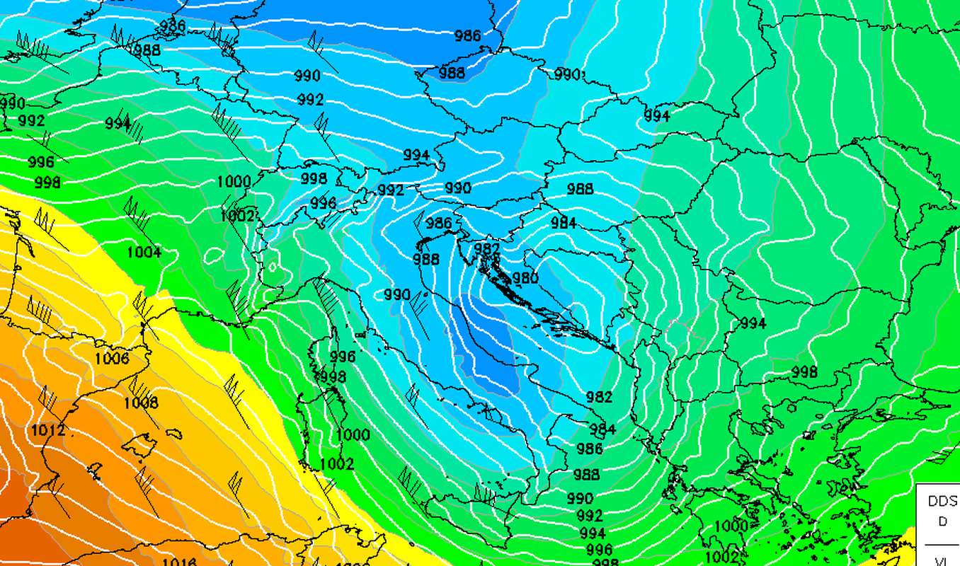 IZDANO NARANČASTO UPOZORENJE Preko Dalmacije večeras prolazi najdublja ciklona posljednjih godina: Očekujte nevrijeme