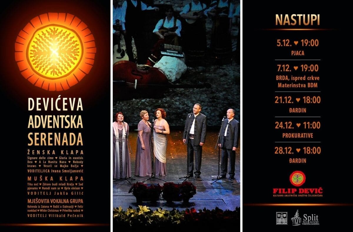 Uživajmo ovih blagdana uz "Devićevu Adventsku serenadu": Pjacom, Đardinom i Rivom će se pjevati božićne pjesme i tradicionalni napjevi