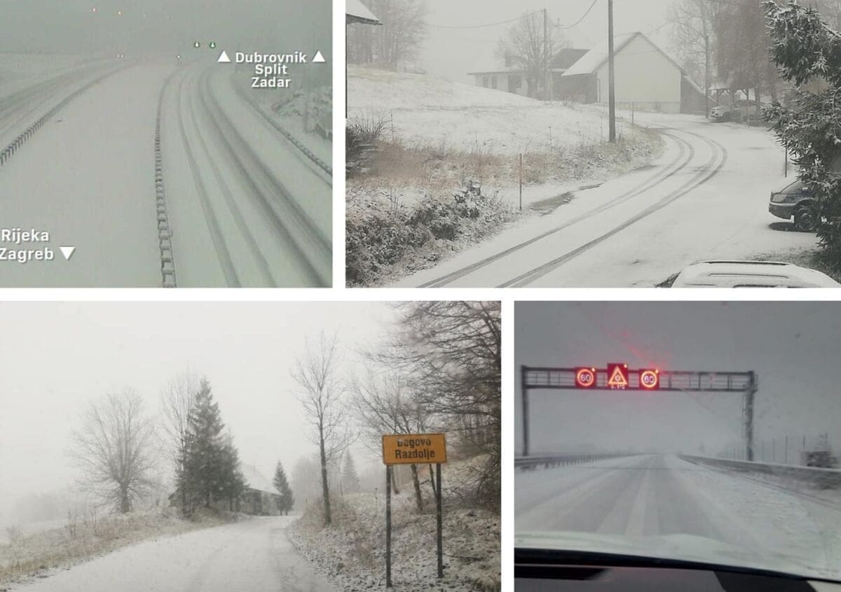 SNIJEG ZABIJELIO VELIK DIO HRVATSKE Bura stvara probleme u primorju, problemi sa snijegom na autocesti
