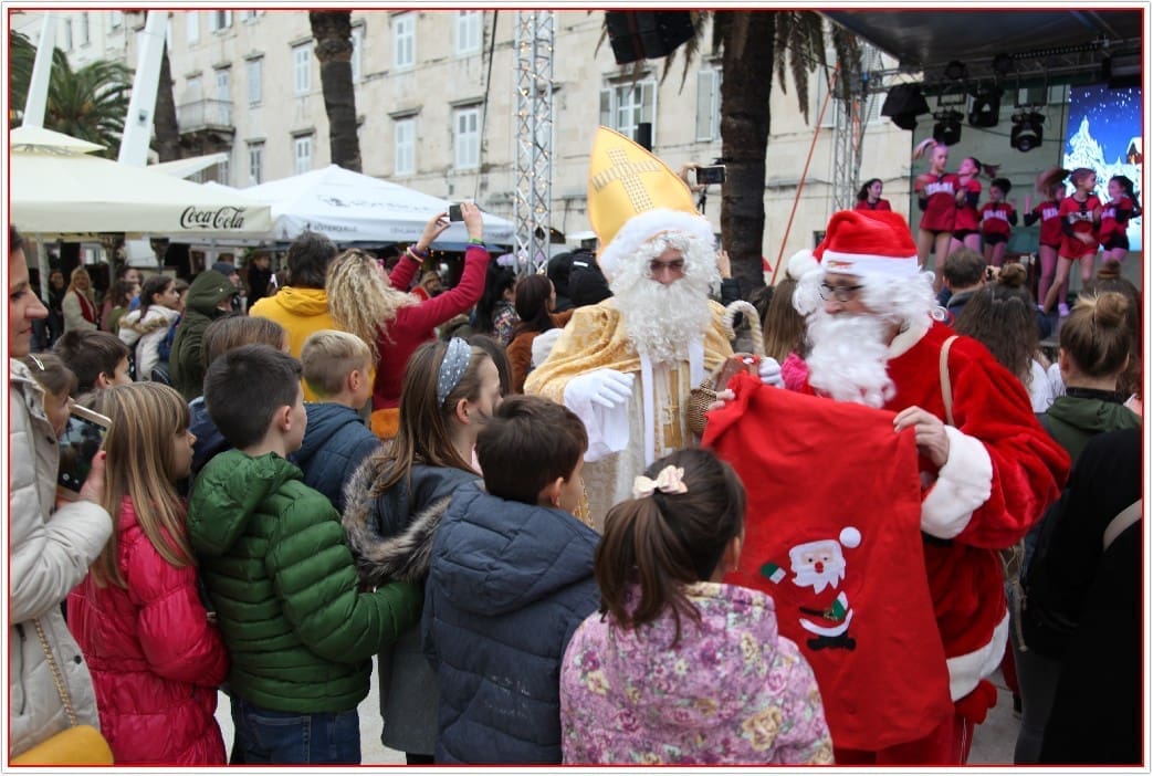 SPLIĆANI NISU BILI DOBRI? Kiša odgodila dolazak Svetog Nikole u Ledeni park u Đardinu, na Rivi imao više sreće