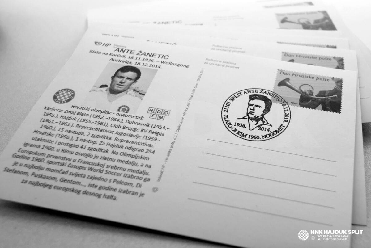 Legendarni nogometaš na poštanskom žigu i dopisnici