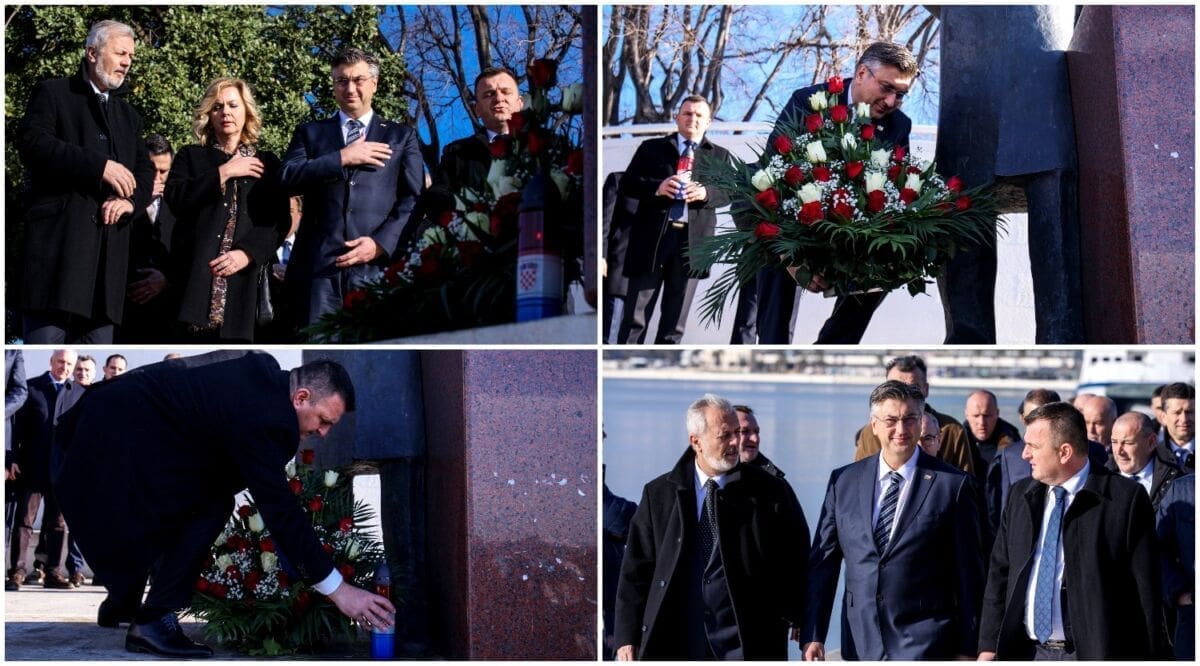 HDZ slavi 30 godina djelovanja u Splitu: Plenković, Boban, Škorić i drugi položili vijence kod spomenika Franje Tuđmana