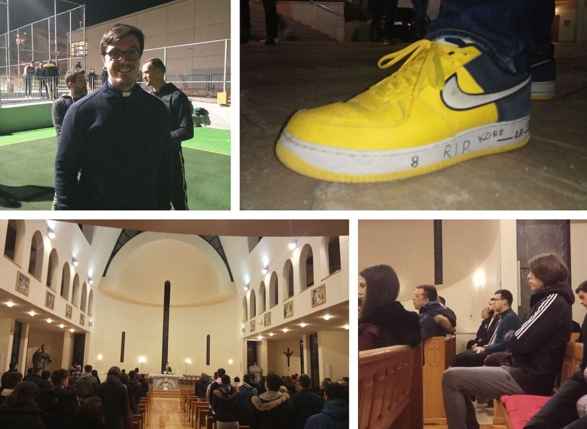 MISA ZA KOBEA U SPLITU Svaka čast: Svećenik poslije mise na košarkaškom igralištu odao čast preminuloj legendi