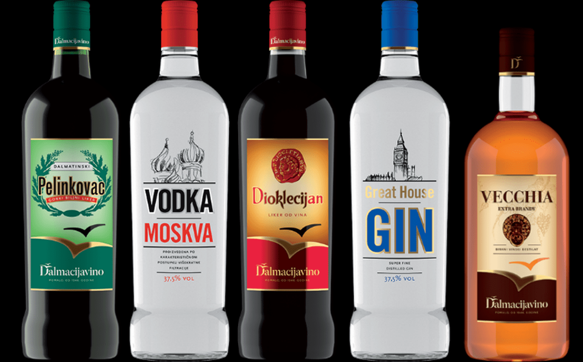 pelinkovac, votka, gin, badel