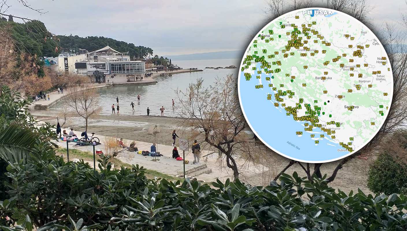 "KANDELORA, ZIMA FORA" Srce je zime, Splićani se "bućkaju" na plažama. U unutrašnjosti izmjereno 20 stupnjeva