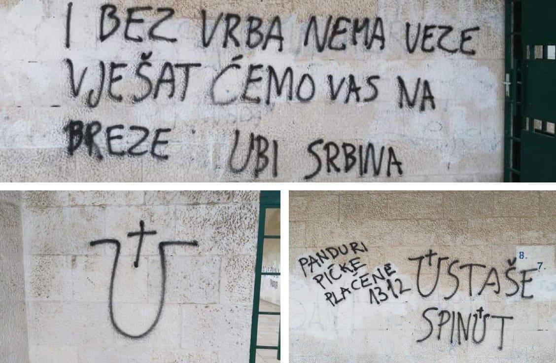 NOVE PORUKE MRŽNJE Pogledajte što su neznani junaci napisali kod jedne splitske škole