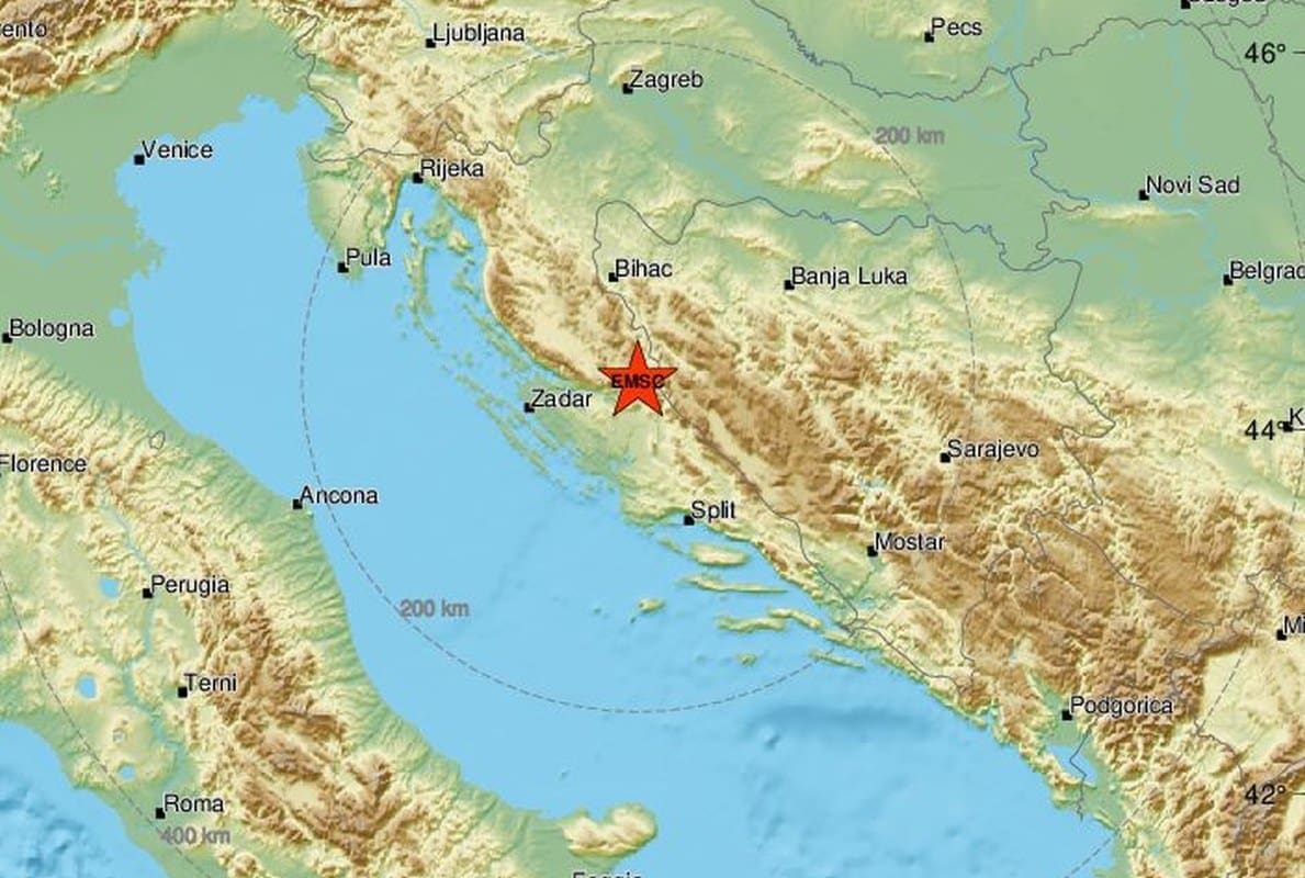 PONOVNO SE TRESLA DALMACIJA Jutros umjereno jak potres zatresao šire kninsko područje
