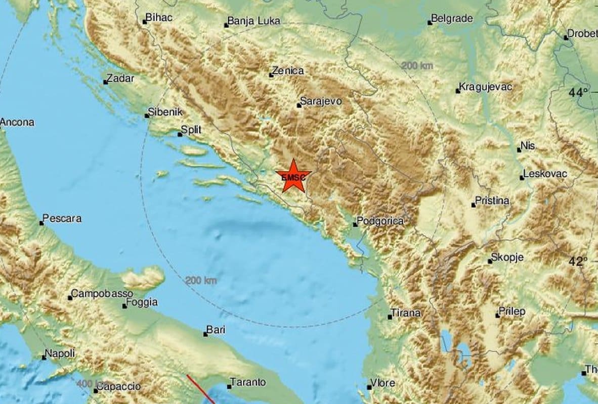 TRESLA SE DALMACIJA Umjereno jak potres s epicentrom u Hercegovini, osjetio se i u Hrvatskoj