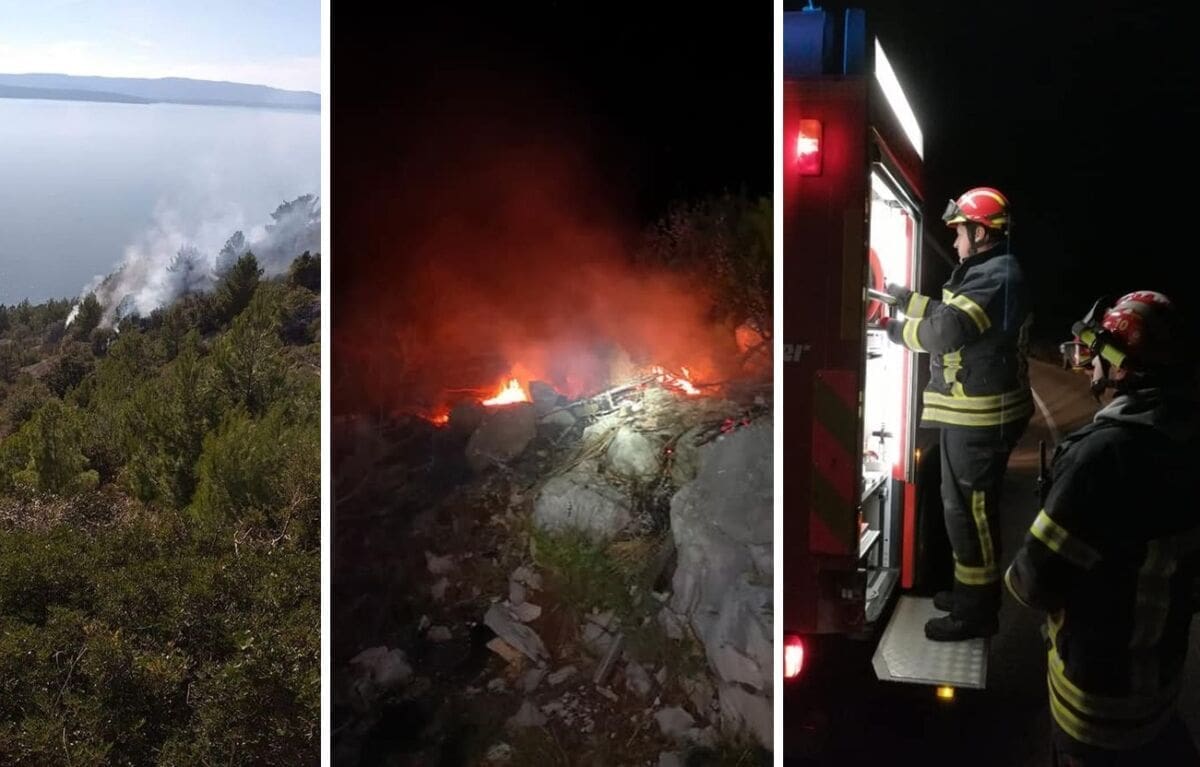 Požari na Braču i na Biokovu: Kod Bola vatru gasilo 25 vatrogasca, požarište se noćas nadgleda