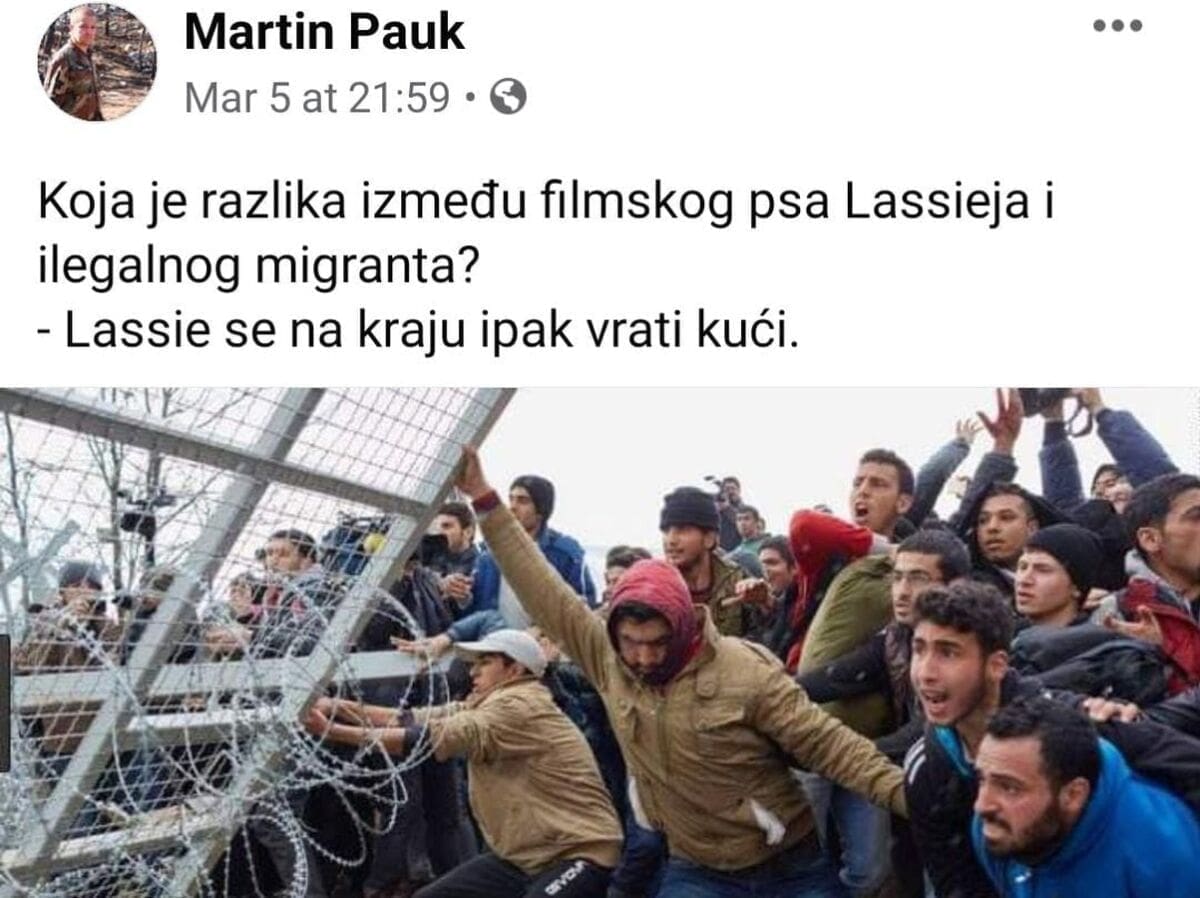 Martin Pauk bi spriječio ulazak migranata u Hrvatsku bacanjem slanine i čvaraka po granici