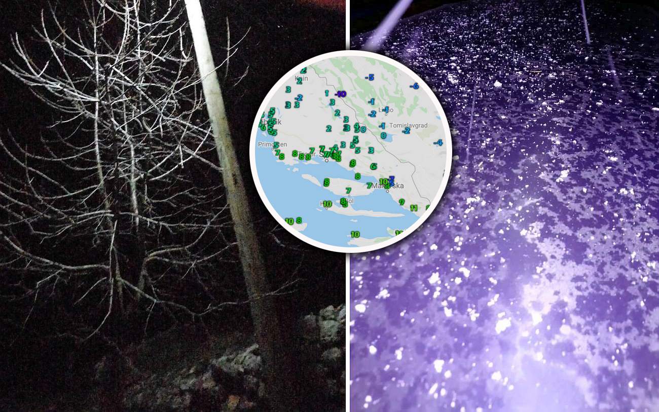 ZIMA "OŠINULA REPOM" U dijelu Dalmacije počeo snijeg: Pahulje nadomak Splitu, na Dinari ledenih -10 stupnjeva!