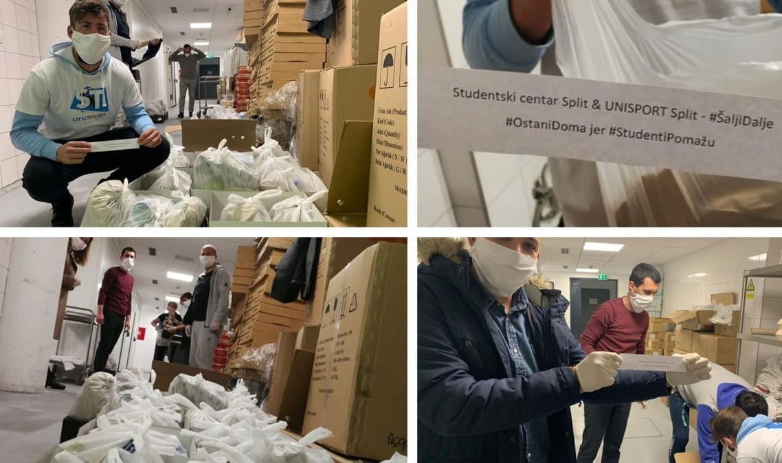 ŠALJI DALJE Akcija udružila splitske studente i sportaše: Pakete s hranom dostavili najpotrebitijima