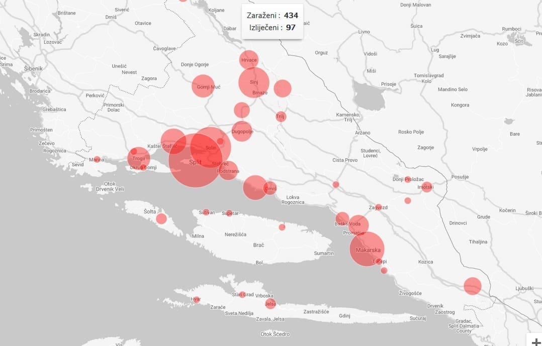 STIGLI NOVI PODACI 10 novozaraženih u srednjoj Dalmaciji, najviše u Splitu i Makarskoj