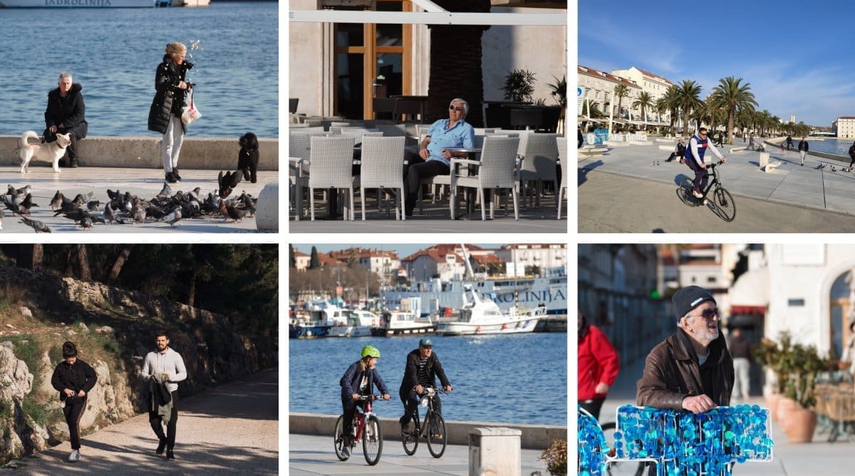 SPLIĆANI SE DRŽE PREPORUKA Šeta se uz preporučeni razmak, nema ćakula na Rivi...