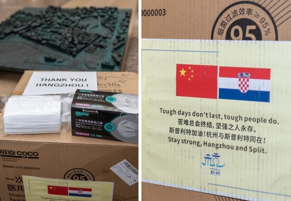 DONACIJA SPLITU Kineski grad-prijatelj Hangzhou donirao 10 tisuća zaštitnih maski