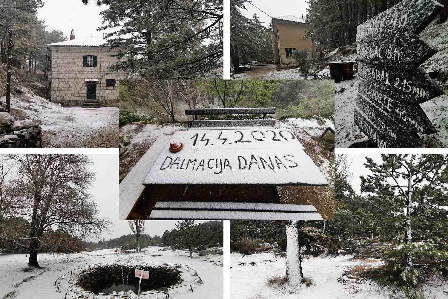 SNJEŽNA IDILA NADOMAK SPLITA Zimski ambijent na Mosoru usred proljeća