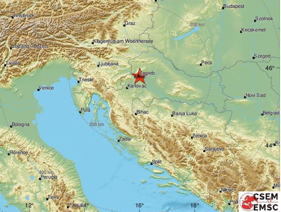 Slab potres u Zagrebu