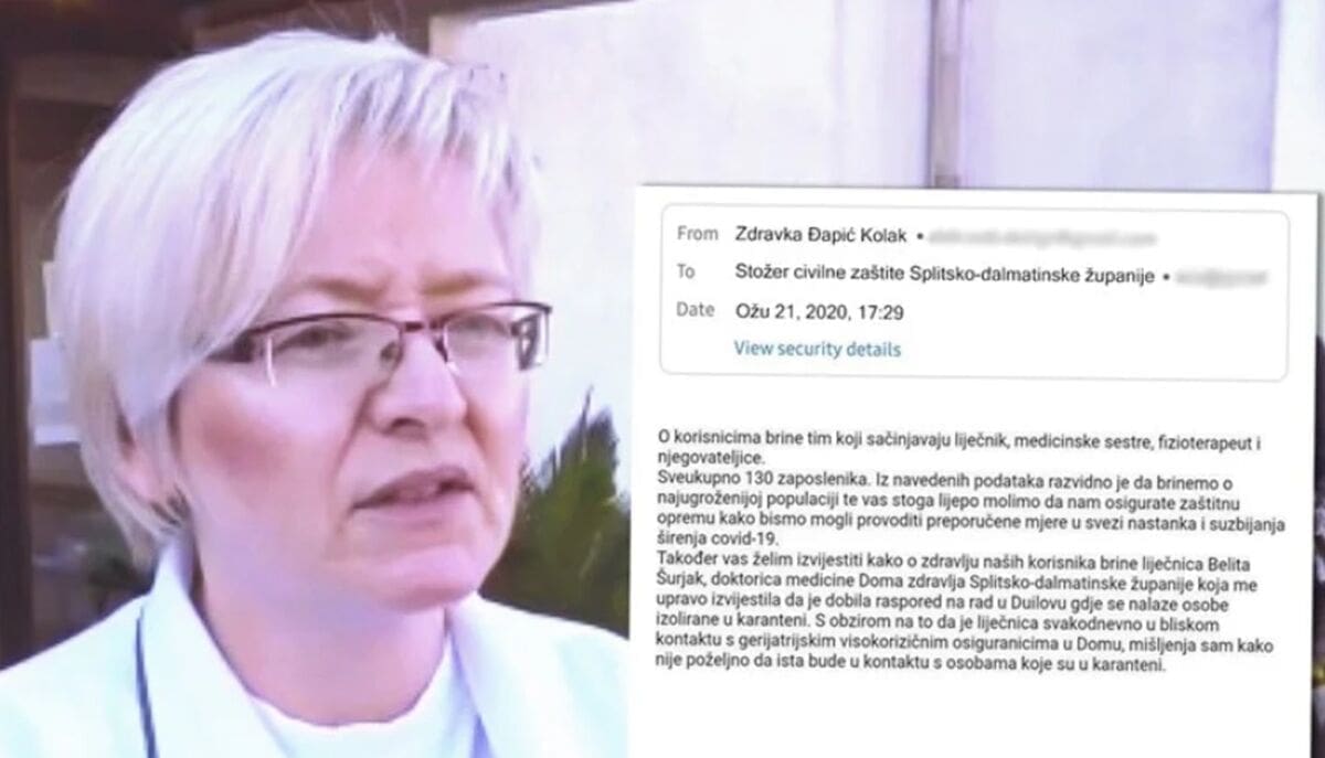 Iz splitskog Stožera komentirali mail sestre iz Doma. Evo što kažu