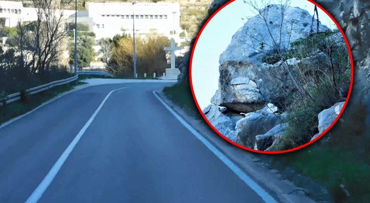 Kamena gromada prijeti vrlo prometnoj cesti na istoku Splita: "Mislim da je pridržava tek omanji kamen"