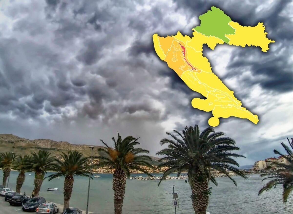 IZDAN CRVENI METEOALARM Olujni oblaci najavili nevrijeme u srijedu, ponegdje može biti i tuče. Navečer olujna bura