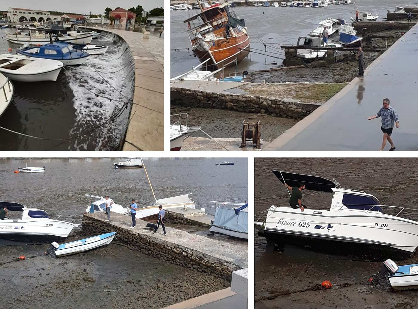 METEOROLOŠKI TSUNAMI POGODIO VELU LUKU More naglo mijenjalo razinu: Brodice ostale na suhom, intervenirali vlasnici