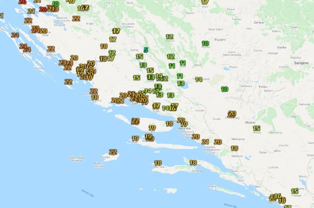 Dio Dalmacije zahvatilo grmljavinsko nevrijeme, u Zagori povratak u duge rukave