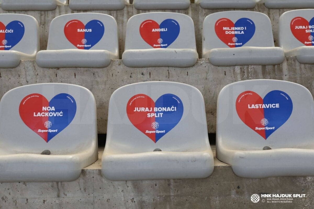 Među brojnim srcima na Poljudu našle su se i udruge: Juraj Bonači, Sindrom Down 21, Palčići, Anđeli...