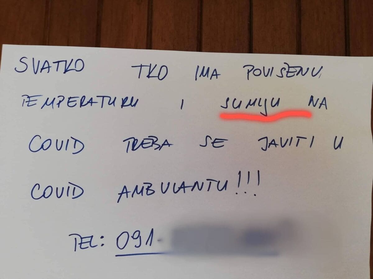HIT NATPIS U DALMACIJI "SumLJam da osoba koja je ovo napisala zna da se neznam piše ne znam"