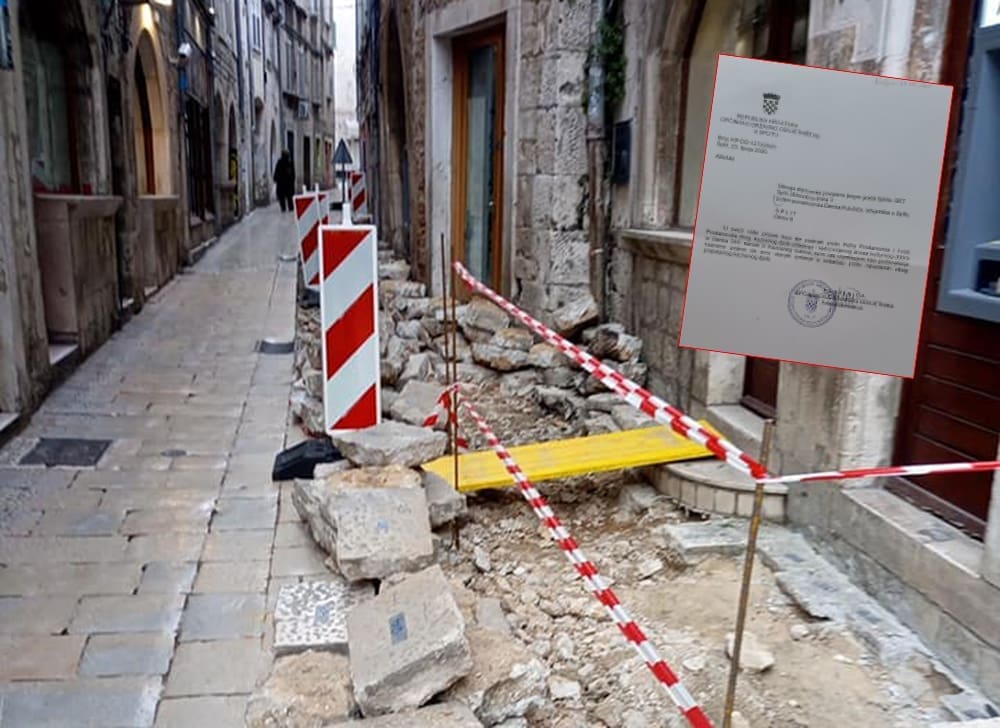 HLADAN TUŠ Splitsko državno odvjetništvo odbacilo kaznenu prijavu za uništavanje kamena u Bosanskoj ulici