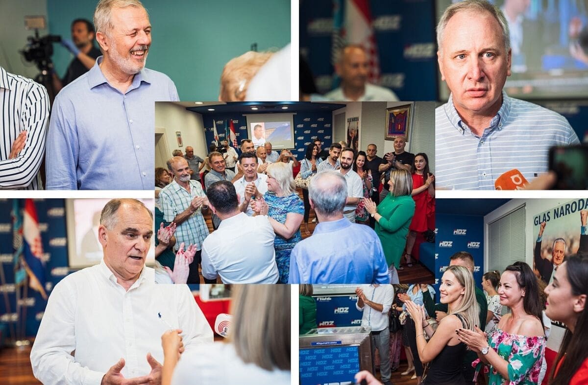 Sjedište HDZ-a u Splitu nije posjetio Beroš, ali pobjedu su slavili Sanader, Boban, Krstulović Opara...