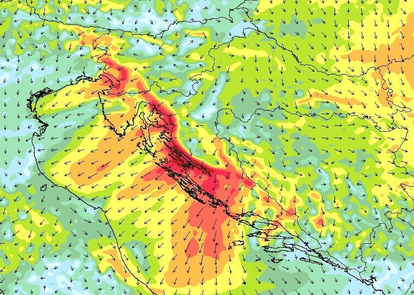 Stiže nam već druga bura ovog tjedna koja će ponovno podno Velebita imati orkanske udare