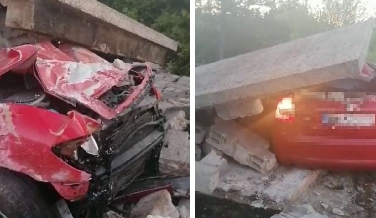 RAZRUŠIO BETONSKU STANICU Nevjerojatna nesreća u Zagori, brzina ga umalo koštala života!