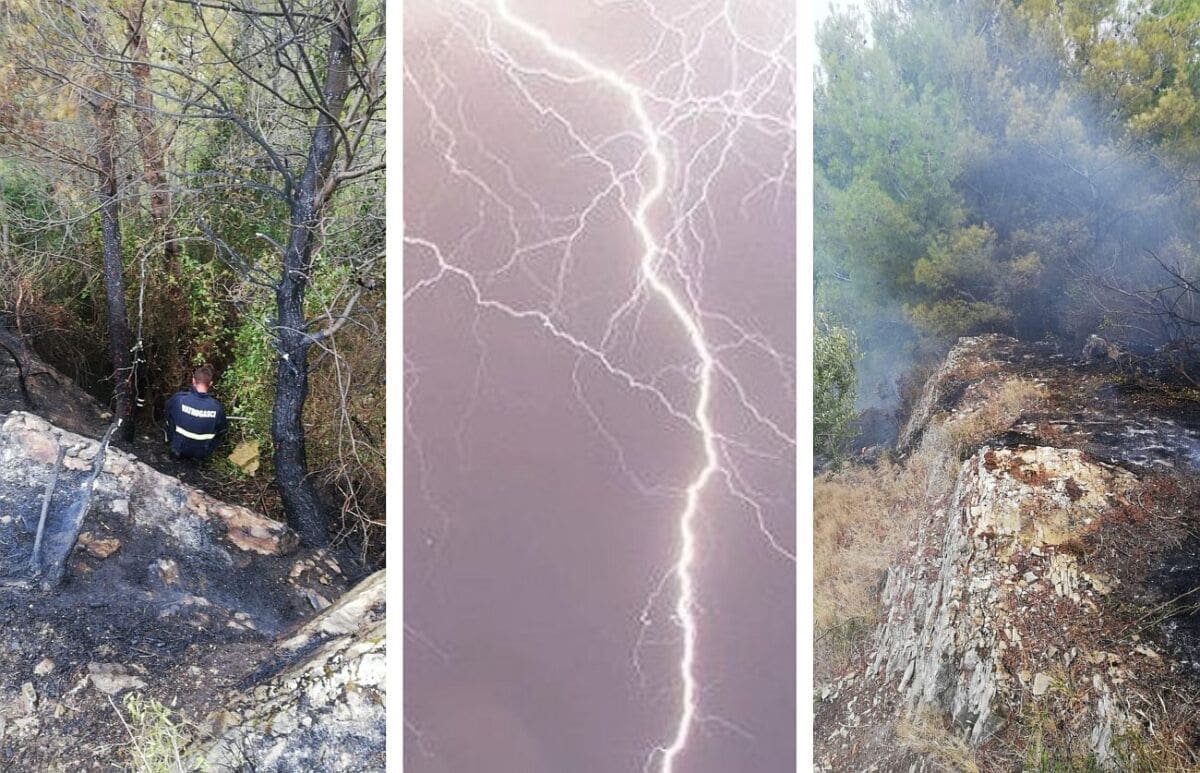 Udar munje u Perun: Planula šuma u blizini groblja u Podstrani
