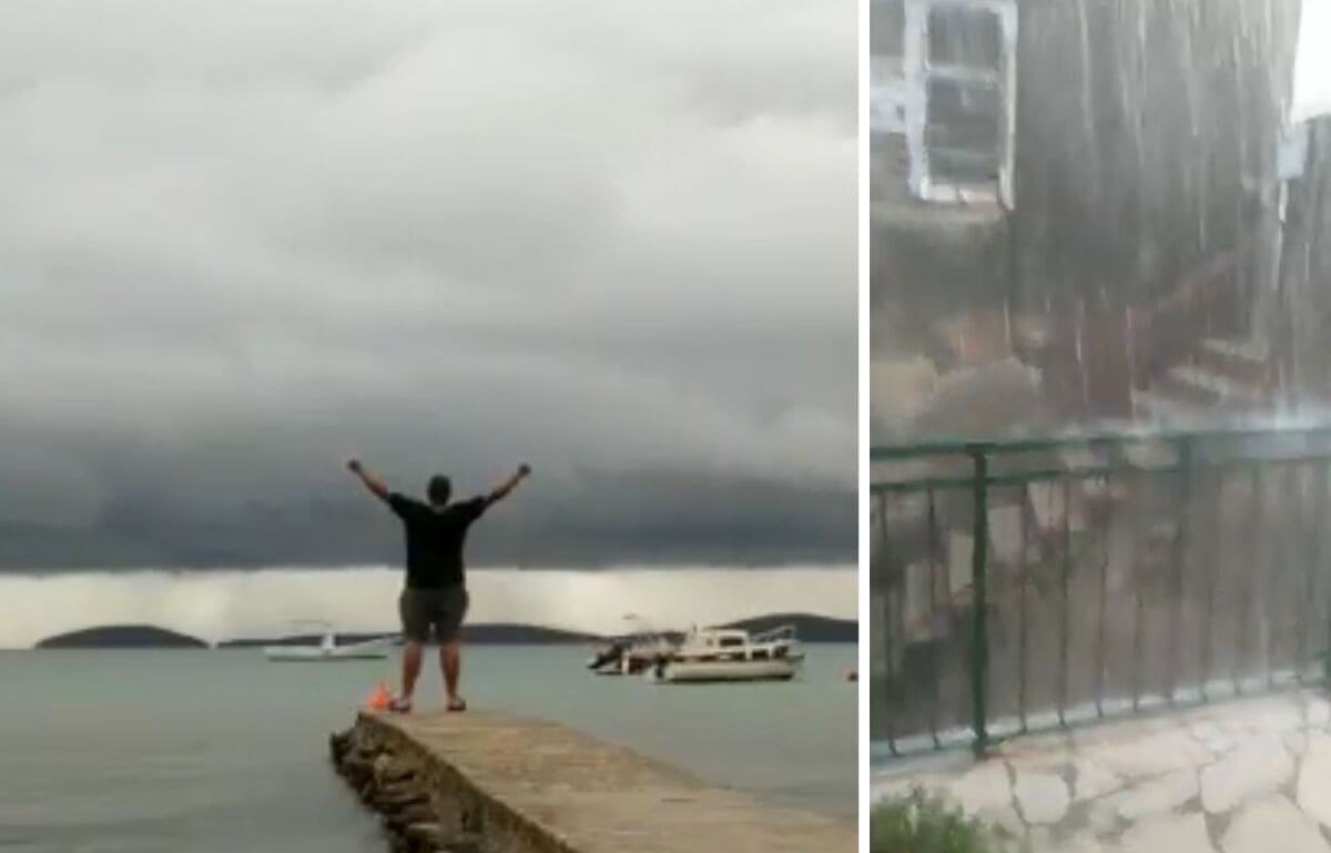 STIGLA HLADNA FRONTA Na moru se stvara olujna linija, dio Dalmacije zahvatila tuča