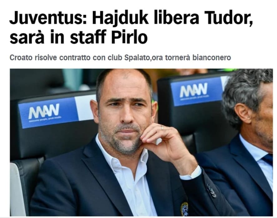 Juventus u krizi, prilika za Tudora: Pirlo odlazi, Igor ostaje?