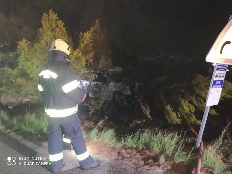 NIJE BILO VEĆIH POSLJEDICA U požaru izgorio auto, požar se širio na raslinje