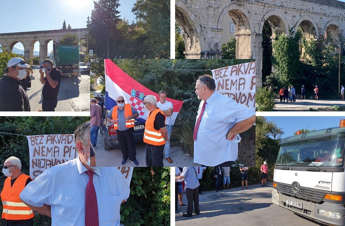 "DIOKLECIJANOV AKVEDUKT SE URUŠAVA" Održan prosvjed. Pauletić: "Zabranili su mi govoriti"; Mihanović: "Organizator je zvao političare i izigrao nas"