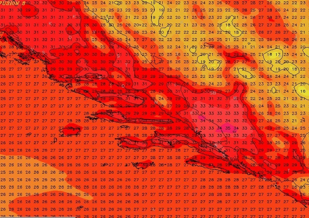Blizu 30 stupnjeva na jugu zemlje sredinom noći! Sljedećih dana mogli bi padati temperaturni rekordi