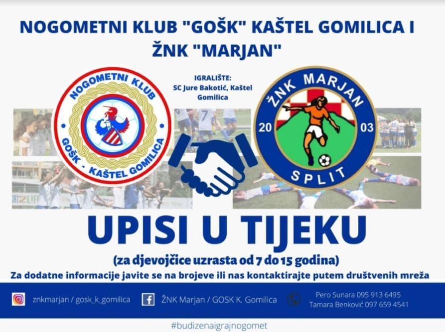 SURADNJA DVA KLUBA Djevojčice iz Kaštela sada mogu i na nogomet
