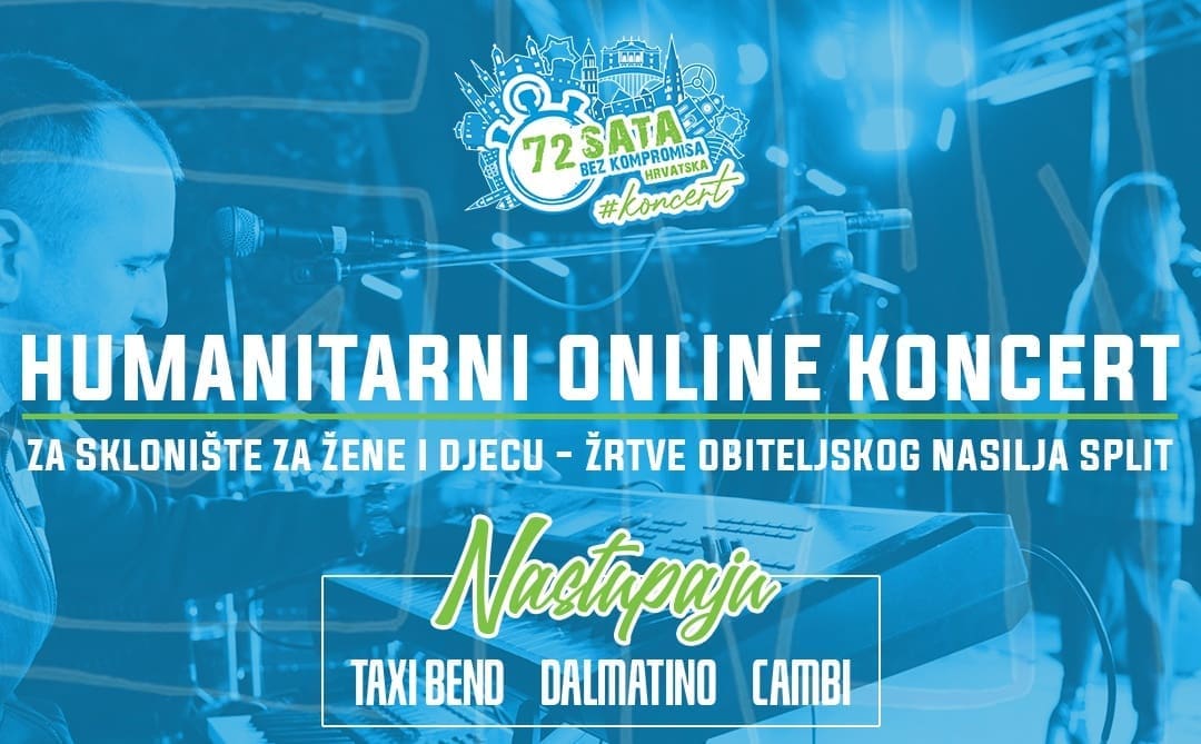 Cambi, Dalmatino i Taxi bend večeras imaju online koncert: Prikupljaju se sredstva za Sklonište za žene i djecu žrtve obiteljskog nasilja